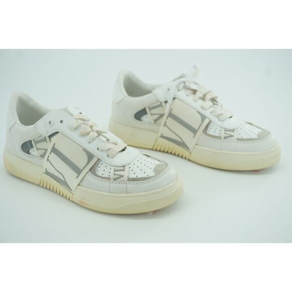 Valentino VL7N Logo Banded White Leather Sneaker Flats SZ 38.5 low top VLTN $970 - Picture 9 of 11